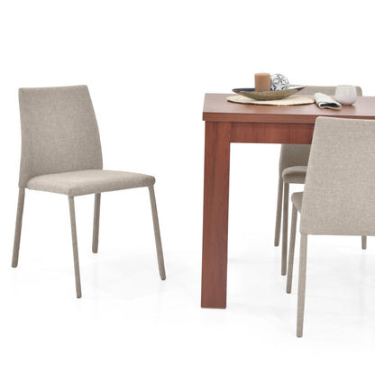 Juego de Comedor 4P Merida Cedro Sillas Lugo Tela Beige - VIRTUAL MUEBLES