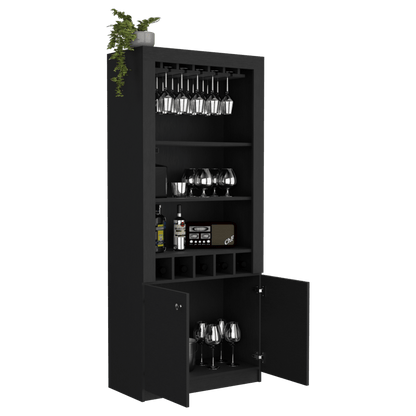 Bar Montero, Wengue, Con amplios espacios para ubicar botellas ZF - VIRTUAL MUEBLES