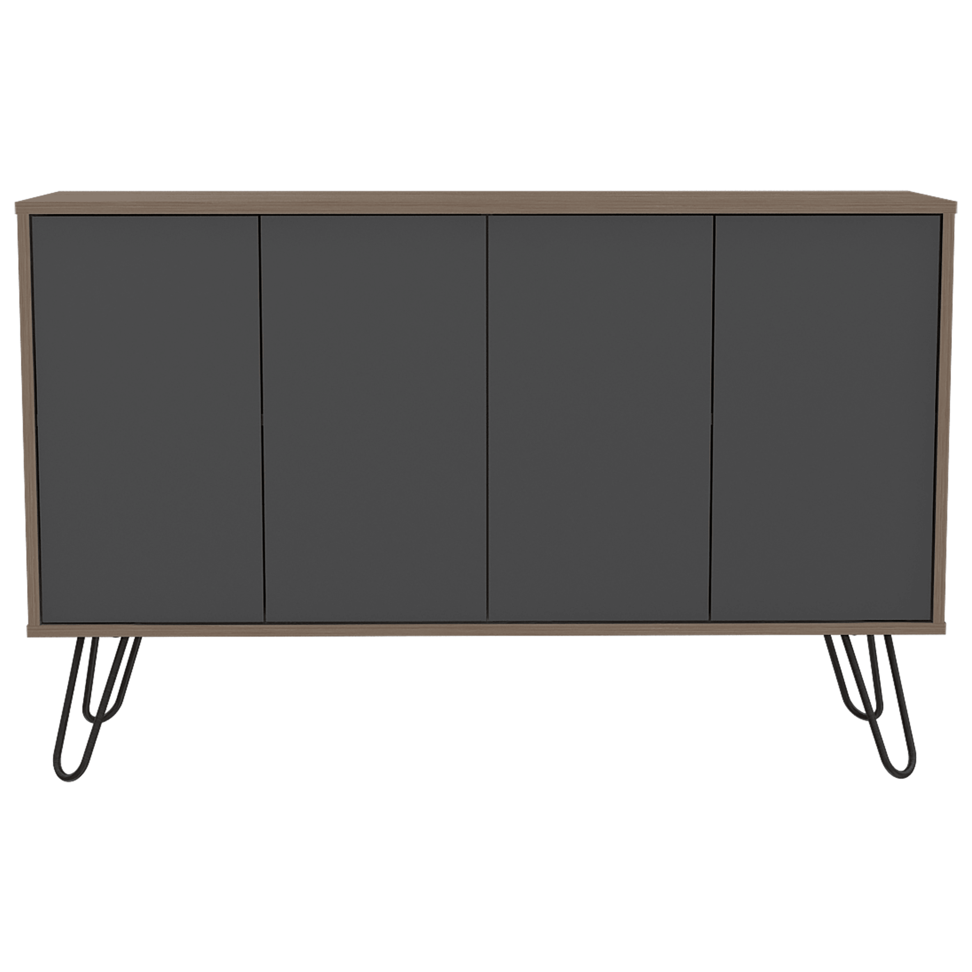 Mesa Auxiliar Lara color Miel y Plata Oscuro para Ambientes.