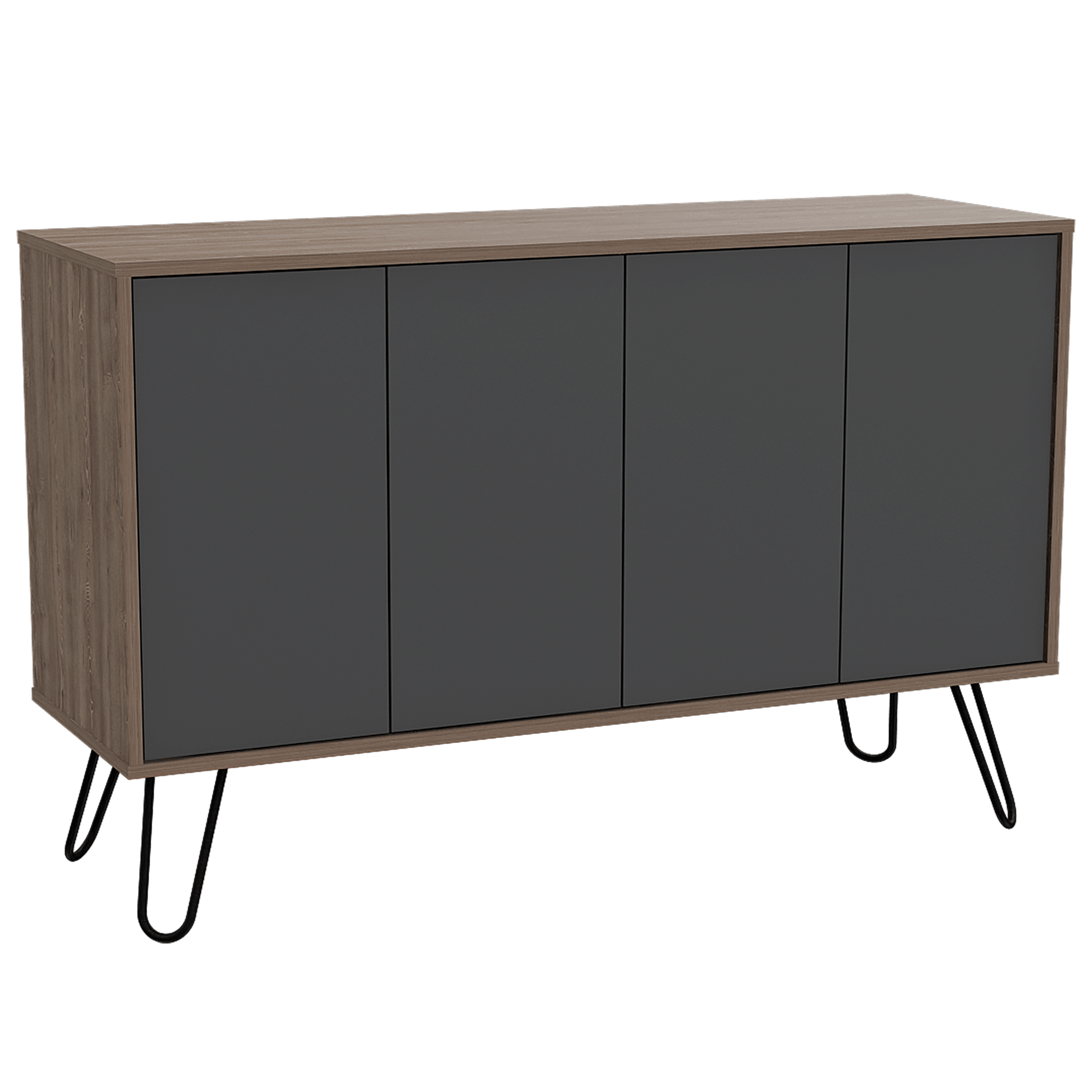 Mesa Auxiliar Lara color Miel y Plata Oscuro para Ambientes.