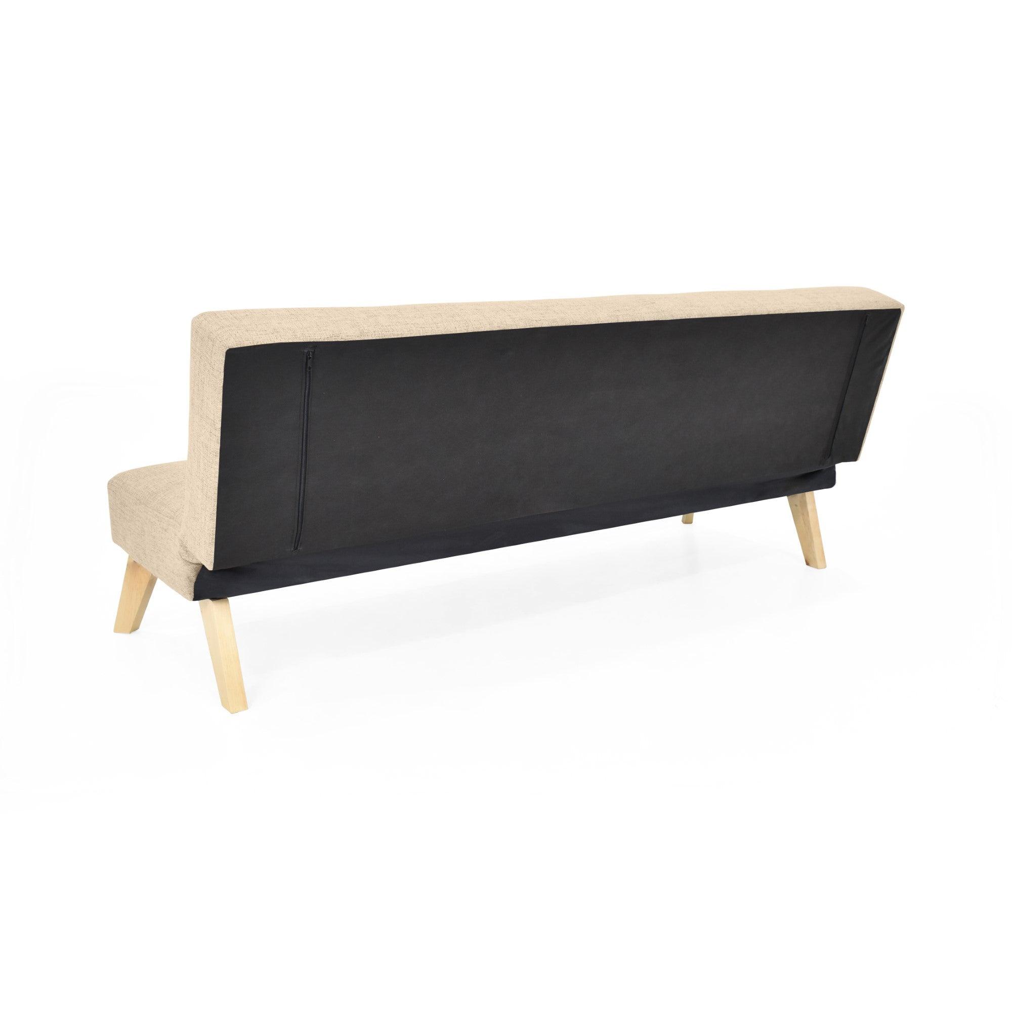 Futon London 3 Posiciones Tela Beige - VIRTUAL MUEBLES