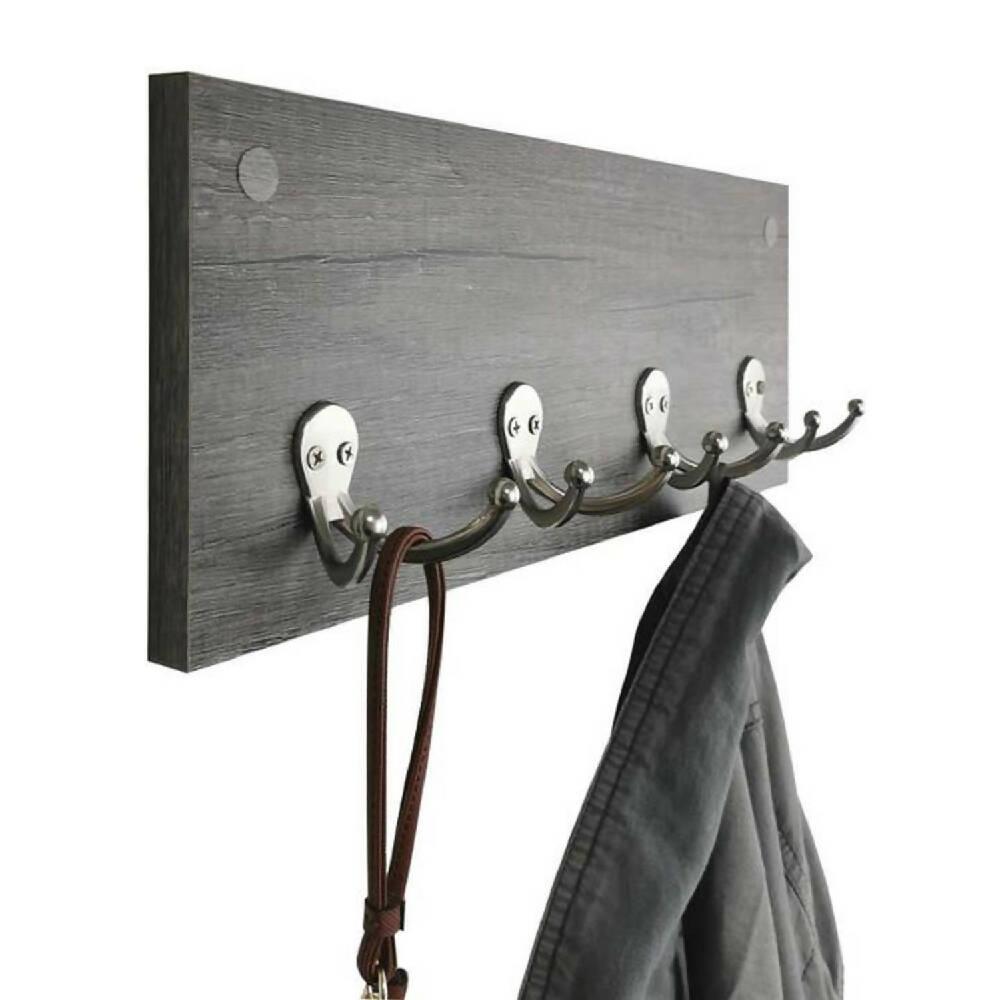 Perchero de Pared 4 Ganchos Dobles Wengue - VIRTUAL MUEBLES