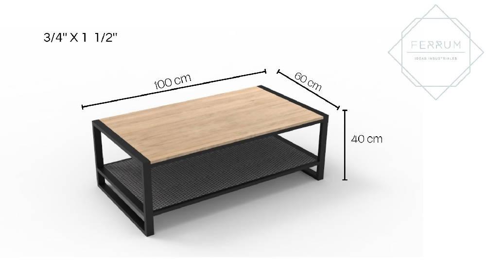 Mesa de Centro Dakota Malla - Oscuro - VIRTUAL MUEBLES