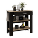 Barra de Cocina Cala, Wengue y Café Claro, con Un Cajón y Dos Entrepaños