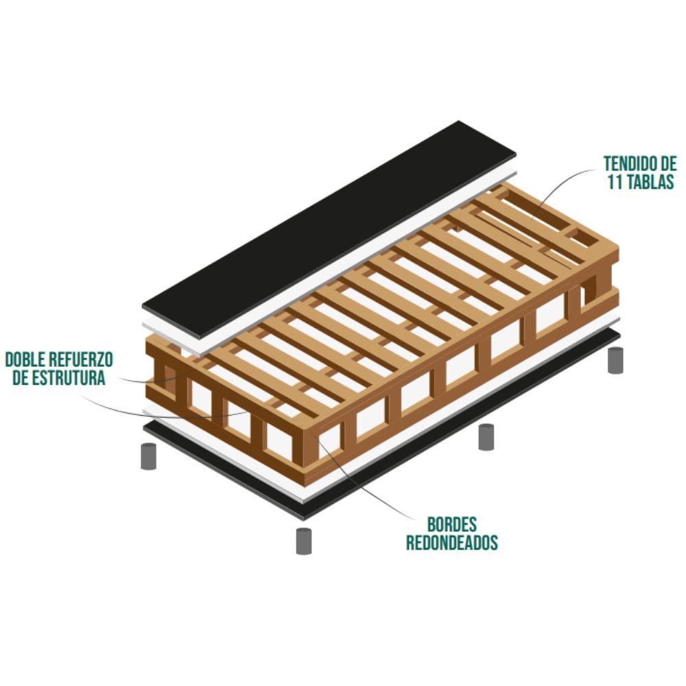 Combo para Habitación Omega, incluye Base Cama Semidoble.