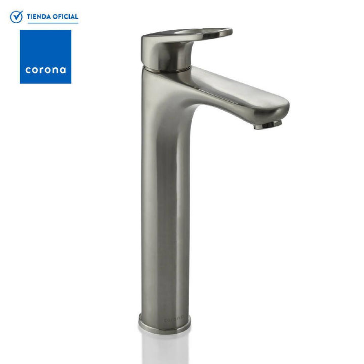 Grifería Lavamanos Corona Monocontrol Koral Alta Niquel - VIRTUAL MUEBLES