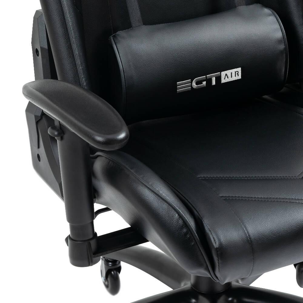 Silla Ergonómica Gamer EGTAIR-10-BB Office/Developer/Gamer en negro con tapizado de cuero sintético - VIRTUAL MUEBLES