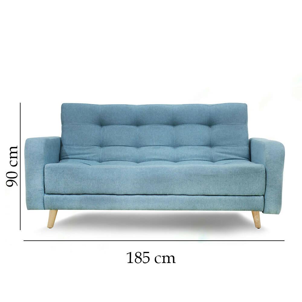 Sofá cama Milán azul celeste poliéster - VIRTUAL MUEBLES