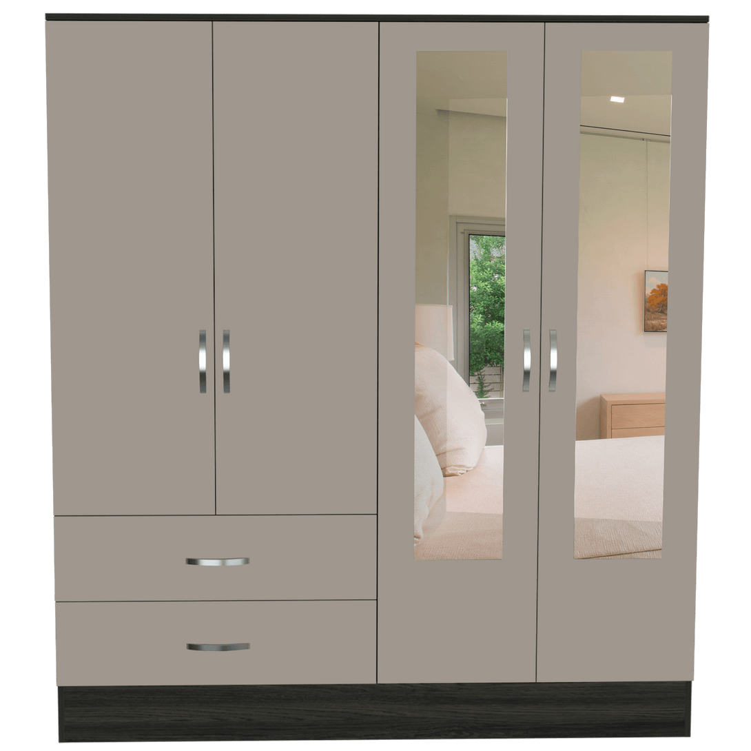 Closet Aster con Espejos color Gris y Cocoa para Habitación.