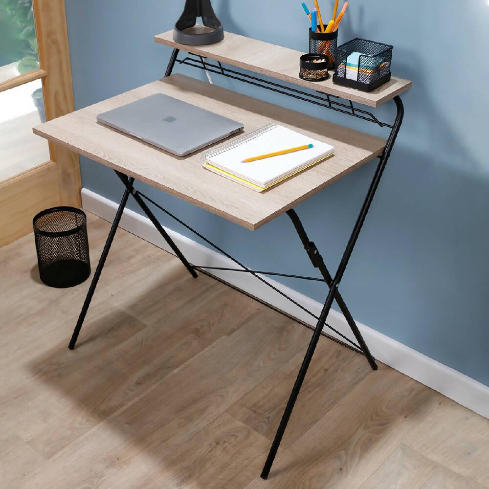 Escritorio plegable base negra rustic sand - VIRTUAL MUEBLES