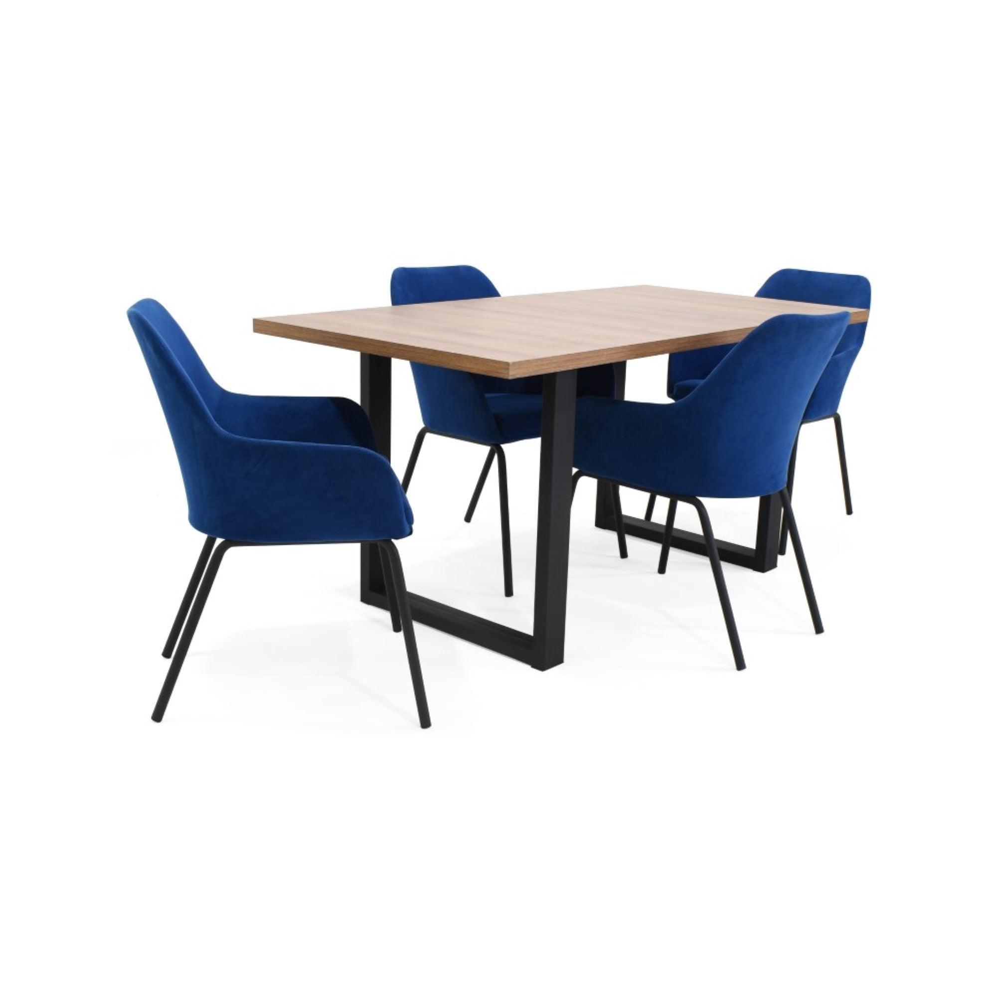 Comedor Marsella con Sillas Mendoza Tela Azul - VIRTUAL MUEBLES