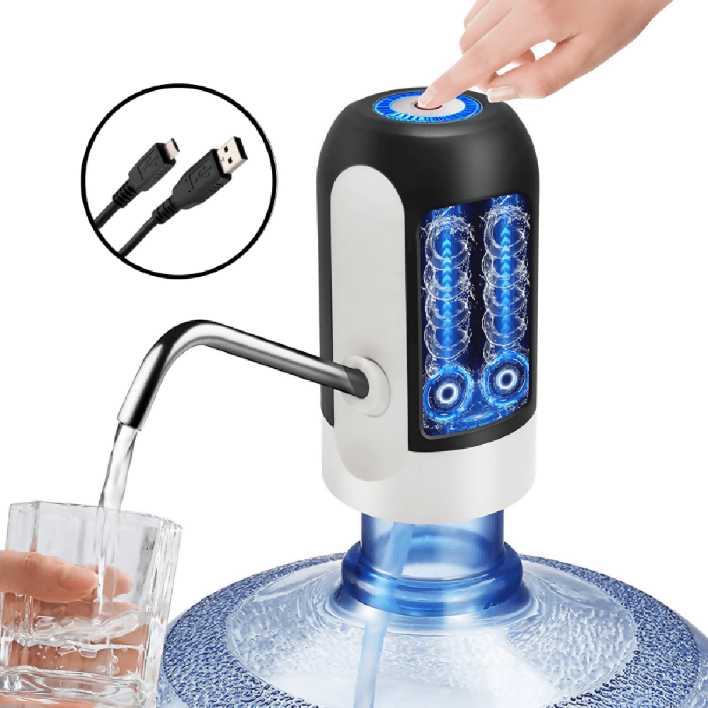 Dispensador De Agua Eléctrico Recargable USB Bomba Universal - VIRTUAL MUEBLES