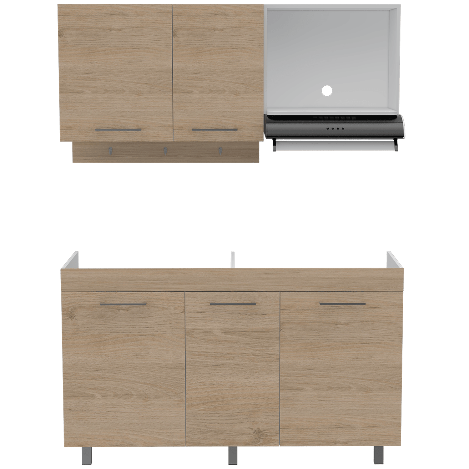 Cocina Integral Deneb Color Beige y Blanco Para Cocina.