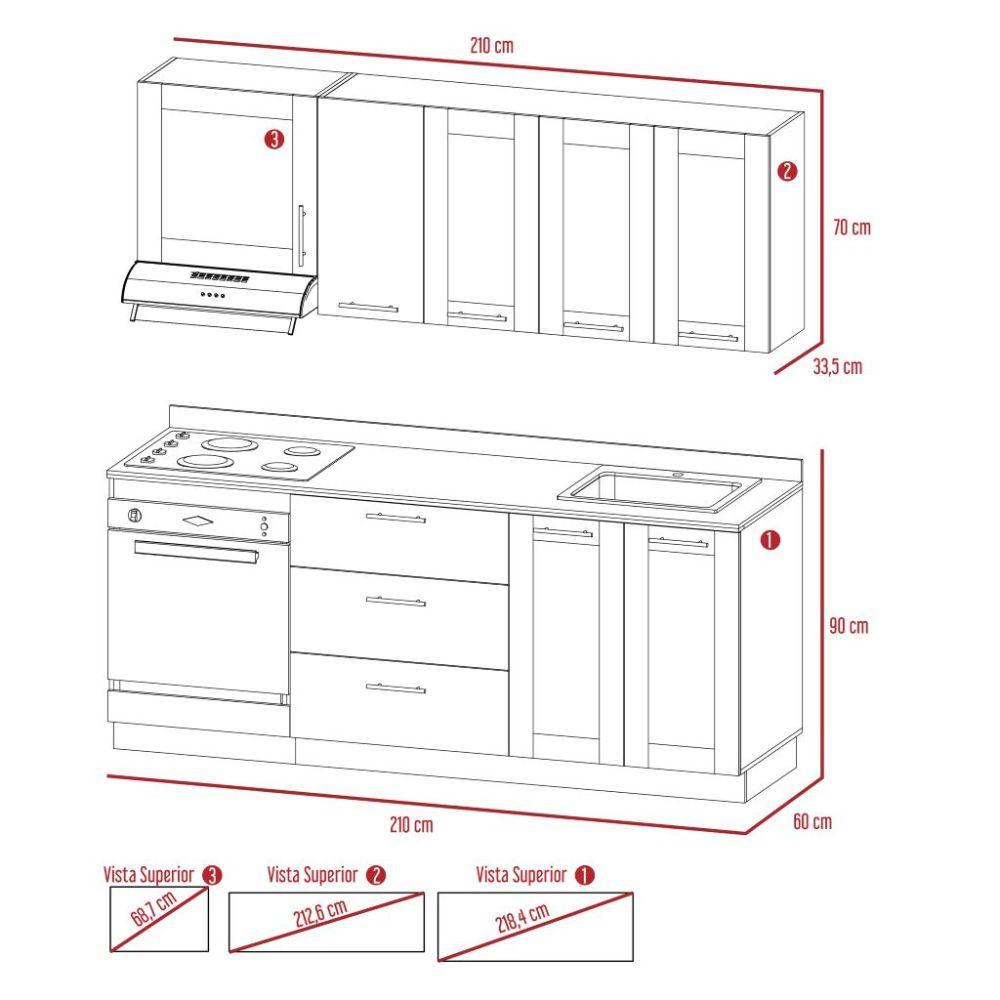 Combo para Cocina Hefest, incluye Cocina Integral y Barra de Cocina.