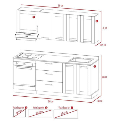 Combo para Cocina Hefest, incluye Cocina Integral y Barra de Cocina.