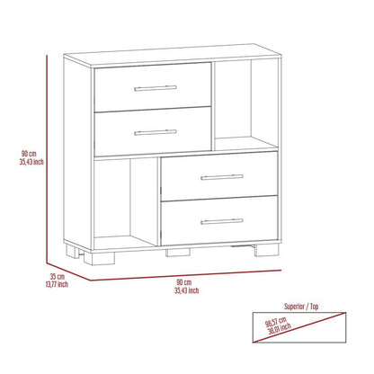 Organizador Karely, Wengue, 4 cajones multiusos deslizables ZF - VIRTUAL MUEBLES