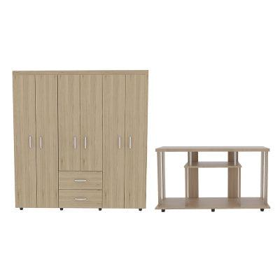 Combo Para Dormitorio Clara Luna Incluye Closet y Mesa Para Tv.