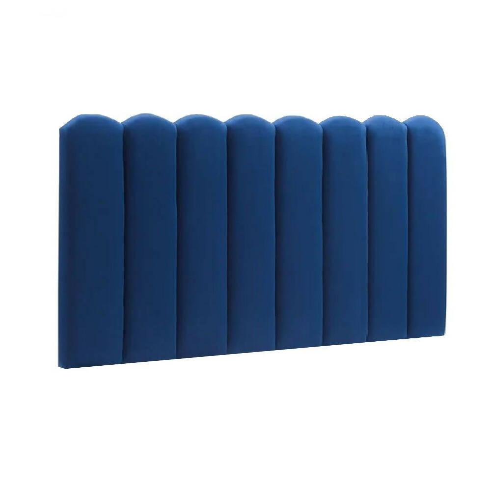 Cabecero Paneles Curvos Cama Semi Doble Azul Rey