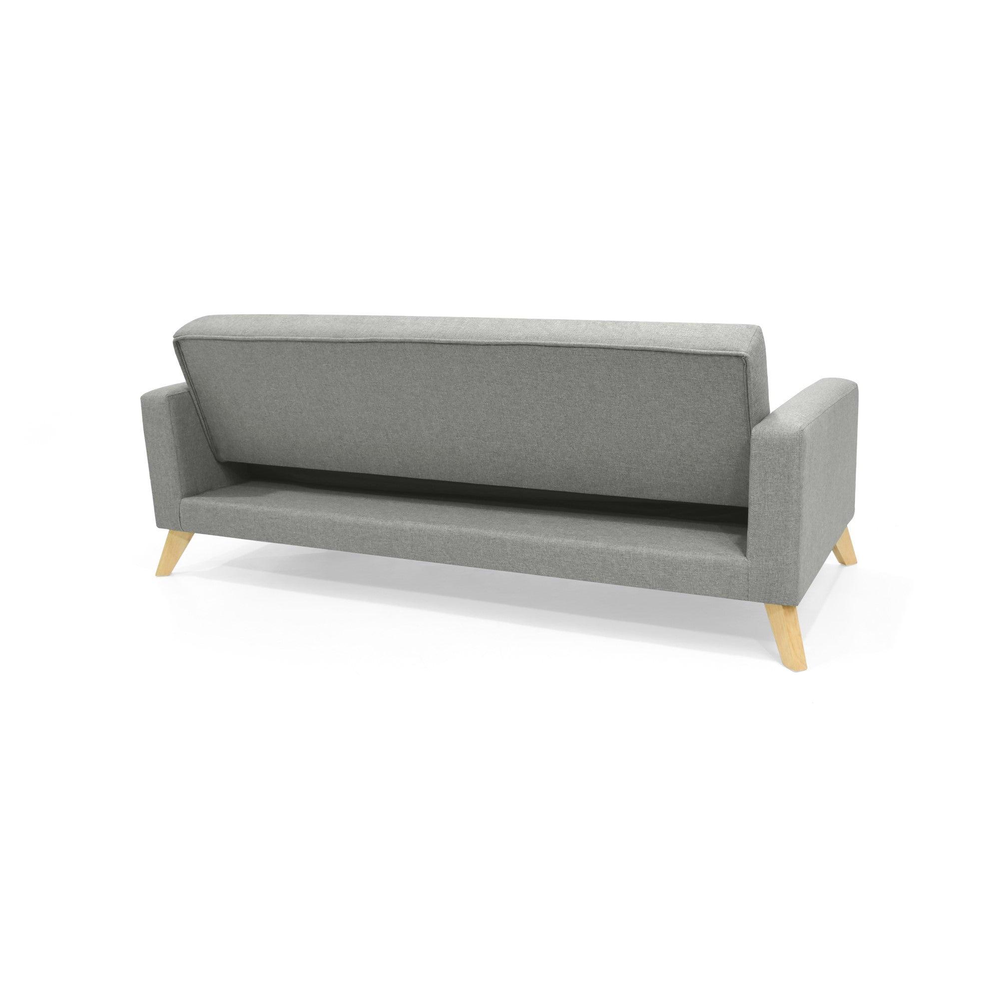 Sofa Cama Sion 3 Posiciones Tela Poliester Plata - VIRTUAL MUEBLES