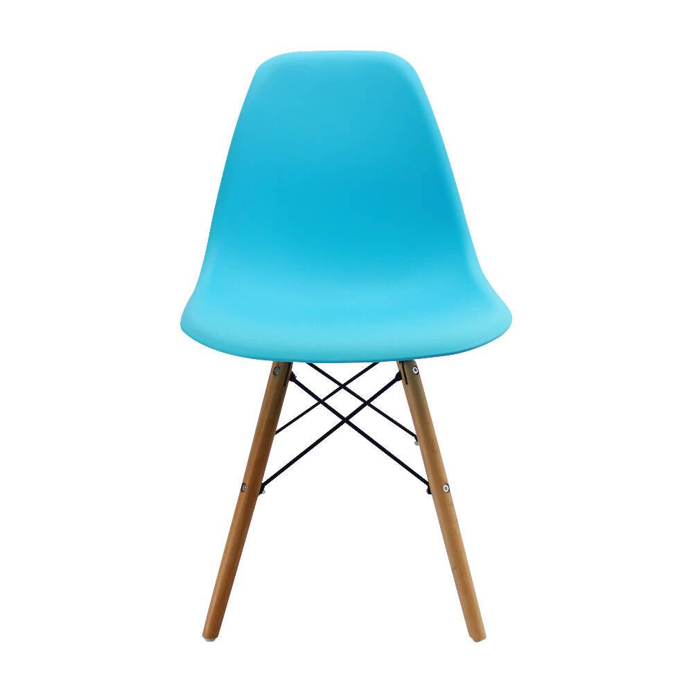 Silla Eames Patas En Madera para comerdor, sala, restaurante - Azul - VIRTUAL MUEBLES