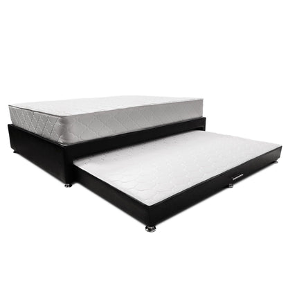 Combo cama Tarima negra + colchón 140 x 190 cm + almohadas - VIRTUAL MUEBLES