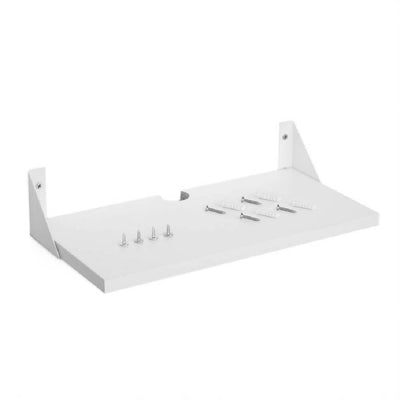 Repisa blanca para modem o decodificador en melamina 36x18 cm