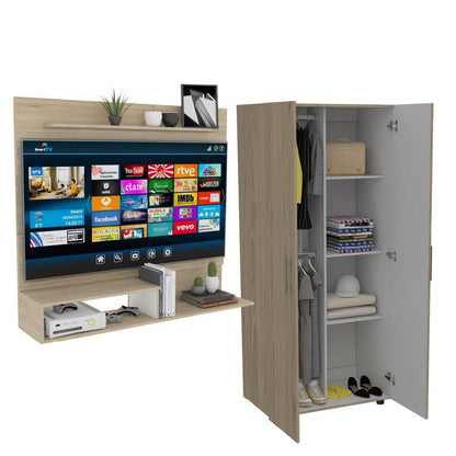 Combo para Habitación Raichel, incluye Panel de TV y Closet.