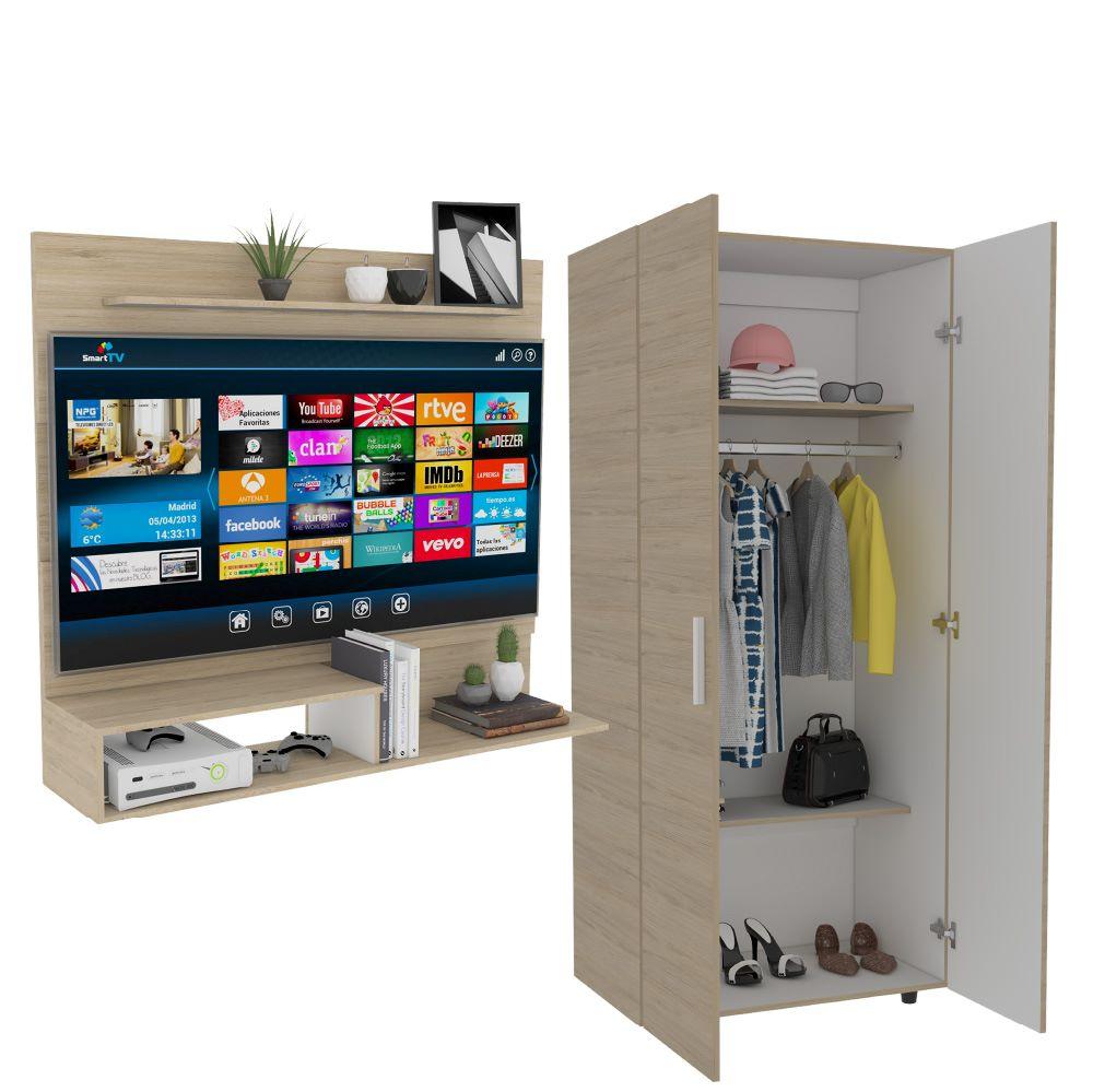 Combo para Habitación Rangel, incluye Panel de TV y Closet.