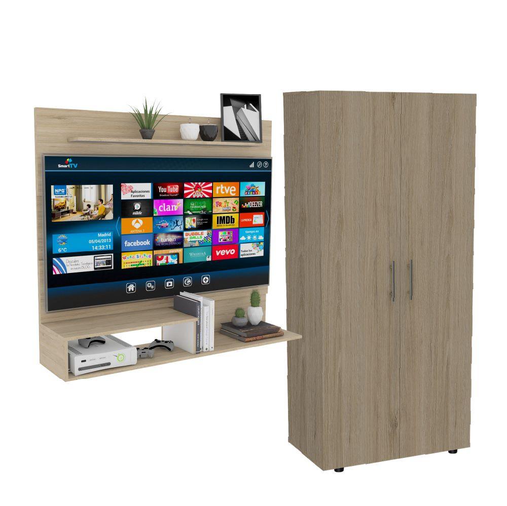 Combo para Habitación Raichel, incluye Panel de TV y Closet.