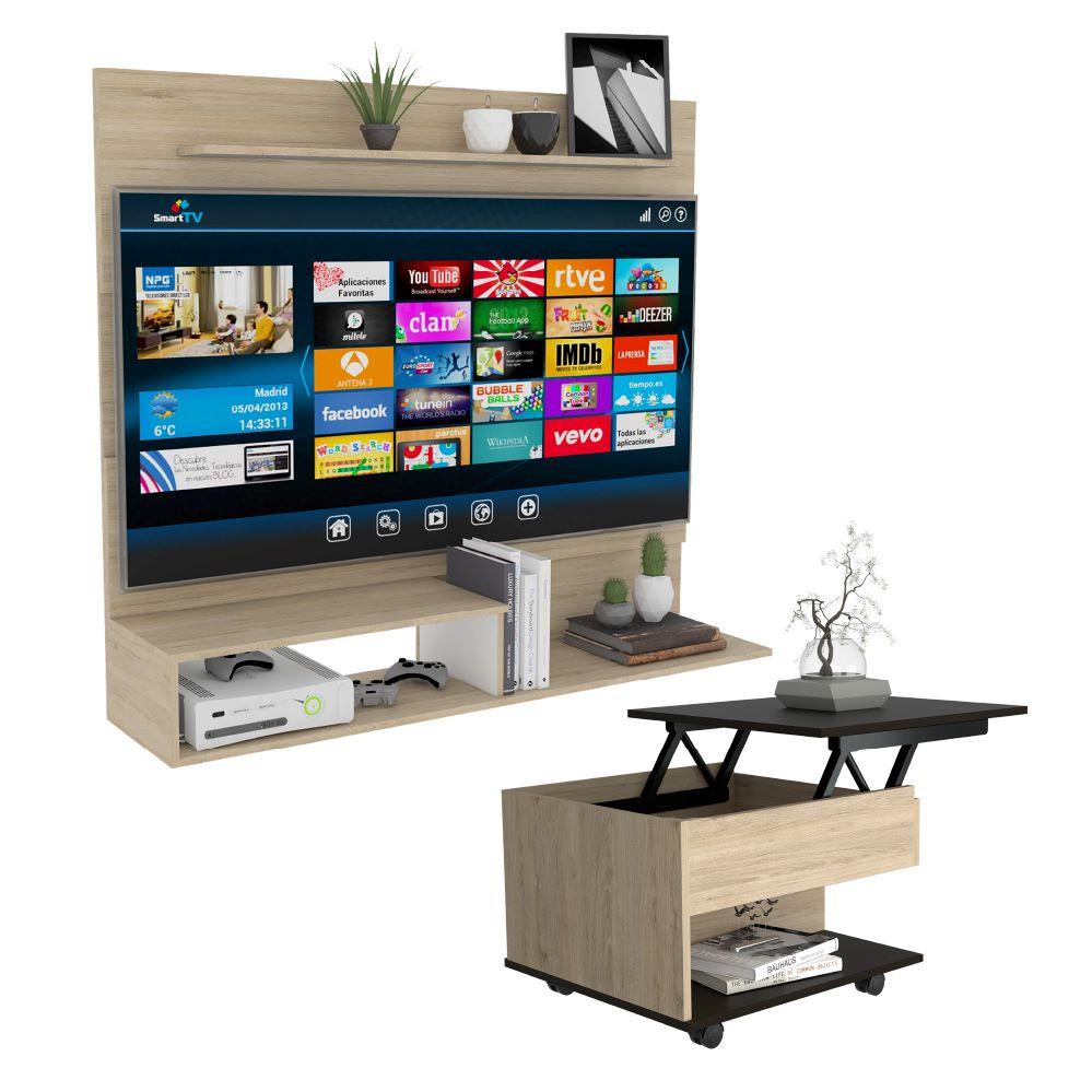 Combo para Sala de Estar Paris, incluye Panel de TV y Mesa de Centro.