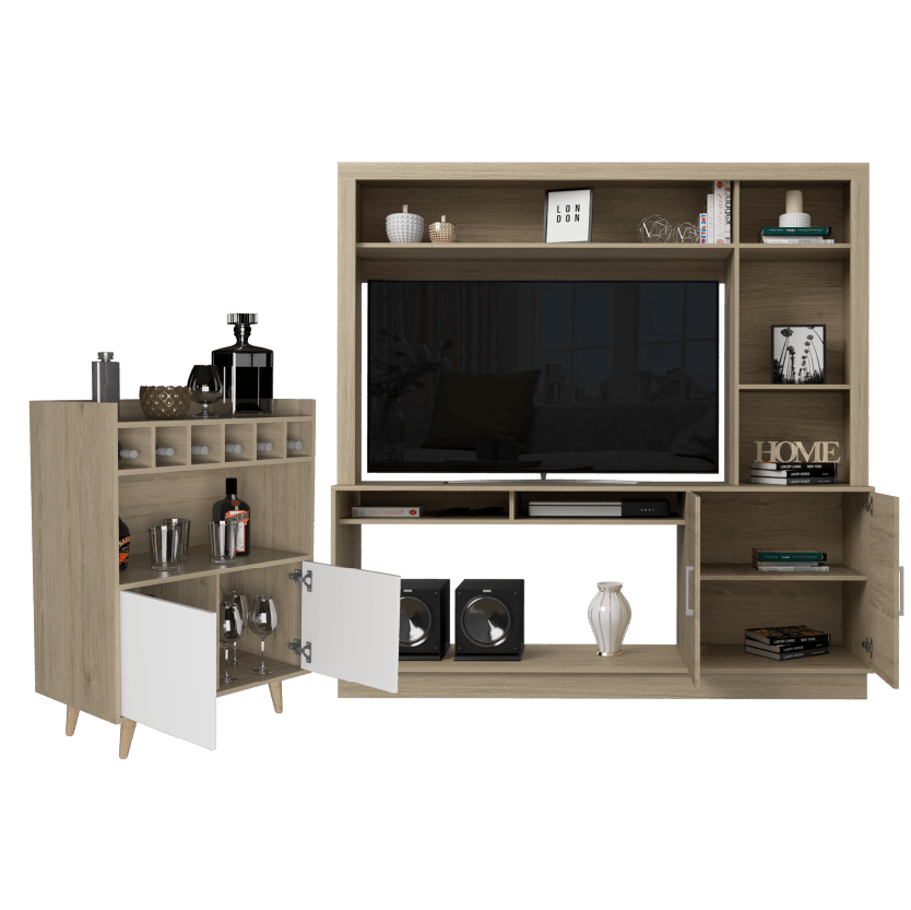 Combo para Sala Unai, incluye Panel TV y Mueble Bar.