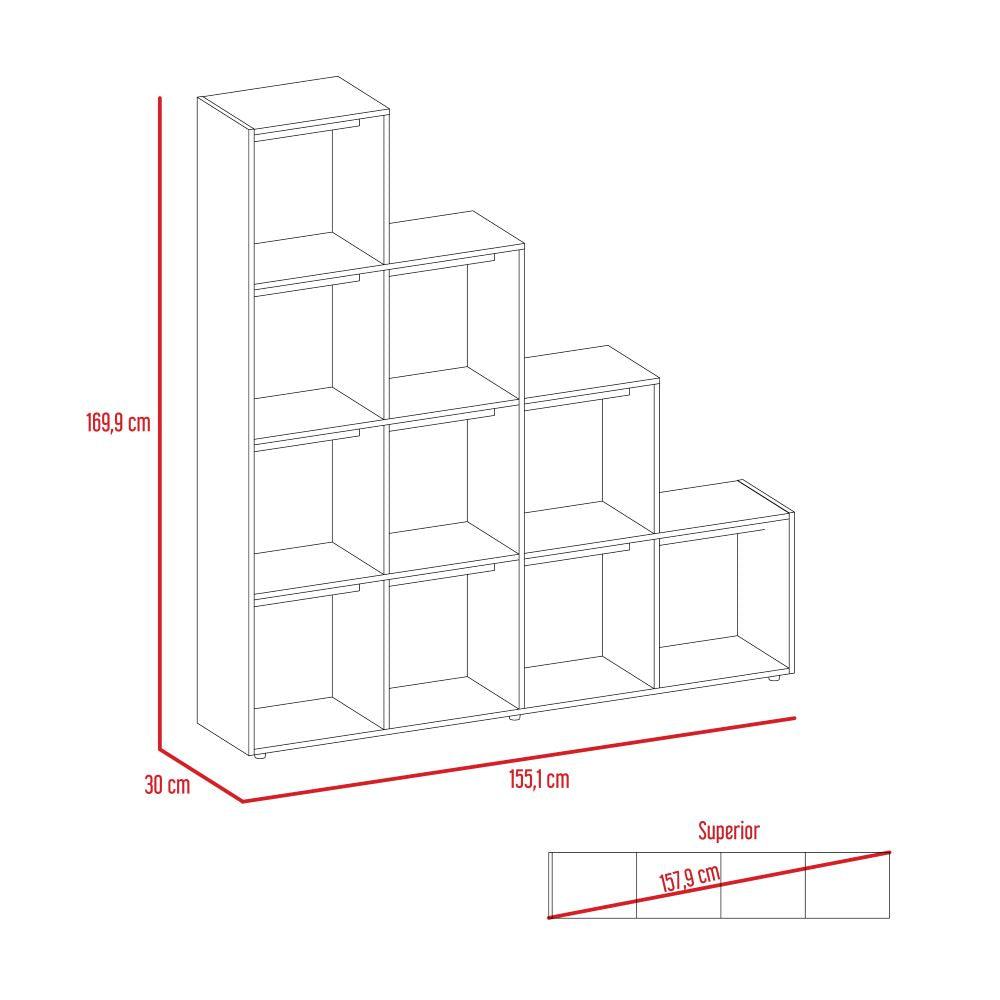 Combo Para Sala Nhedaly, Incluye Biblioteca Escalera Mesa Auxiliar Y Mesa De Centro.