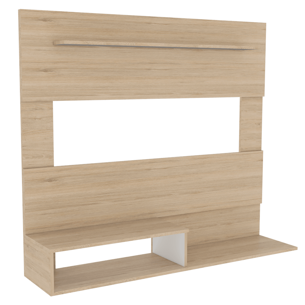 Combo Para Sala Pinamar, Incluye Panel Tv Mesa Auxiliar Y Mesa De Centro.