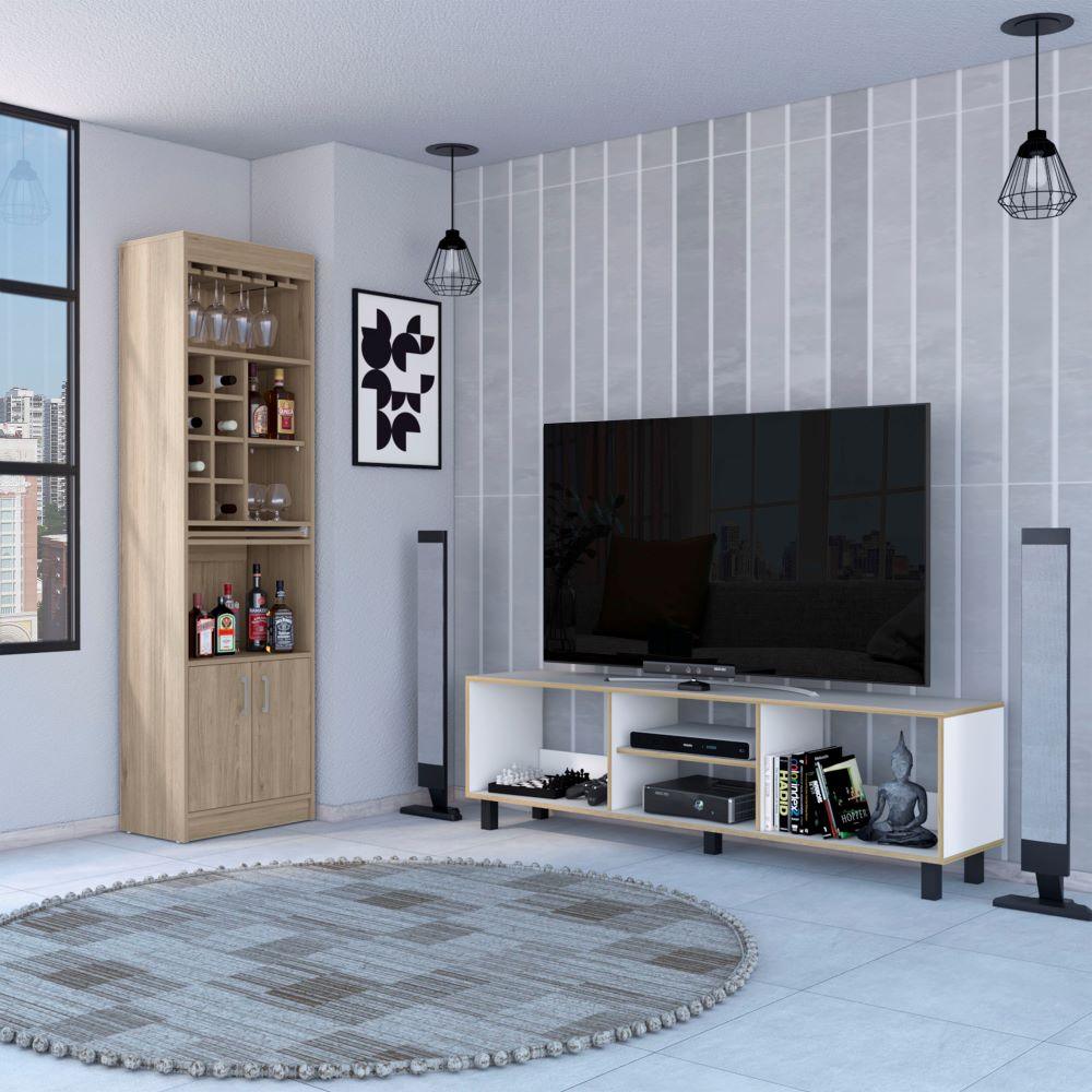 Combo Para Sala Palmira, Incluye Mesa Para Tv Y Bar.