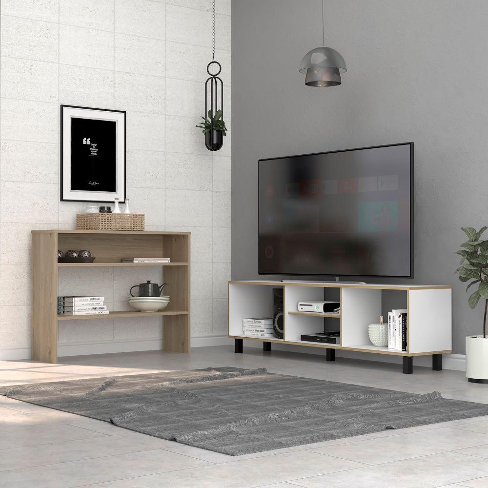 Combo Para Sala Xenia, Incluye Mesa Para Tv Y Mesa Auxiliar.