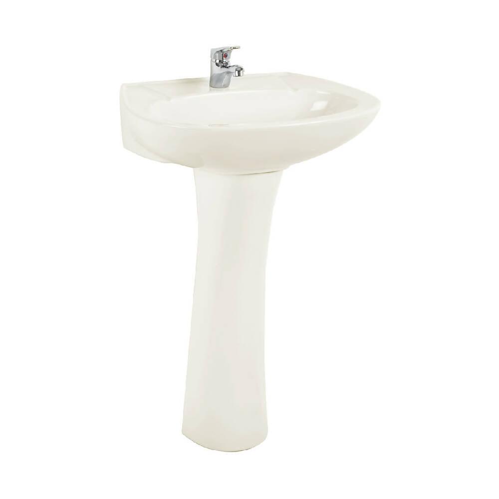 Lavamanos Corona Maximo Con Pedestal Beige - VIRTUAL MUEBLES