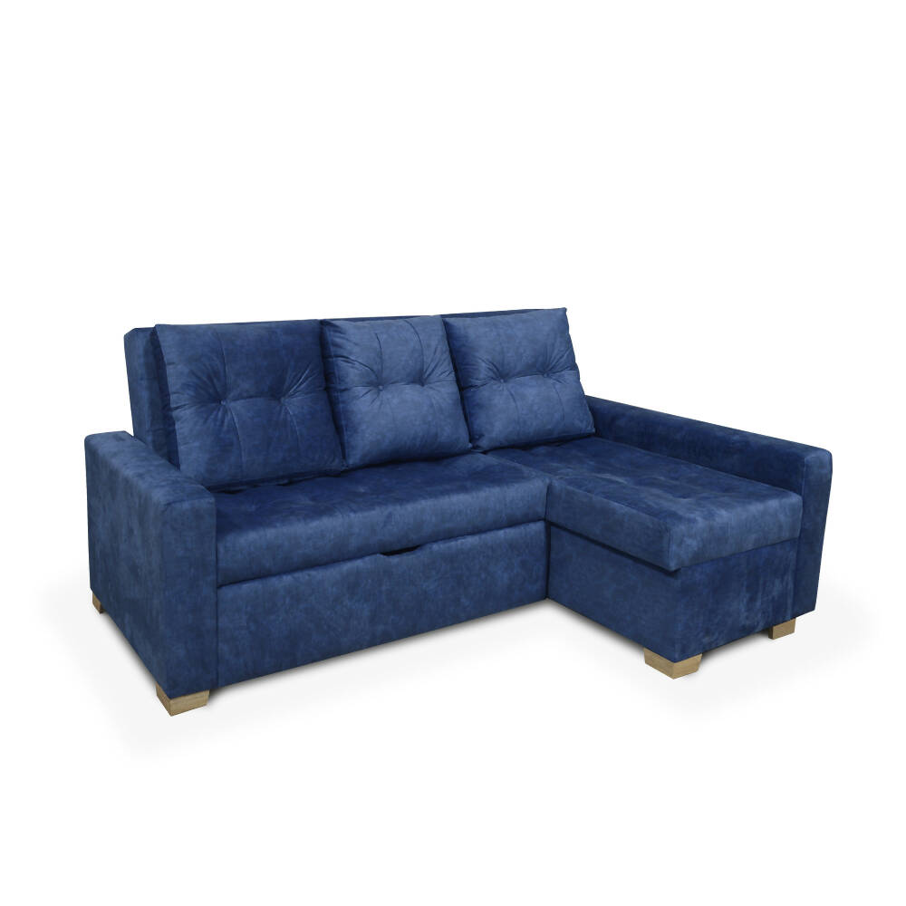 Esquinero Sofá Cama Carson Tela Azul