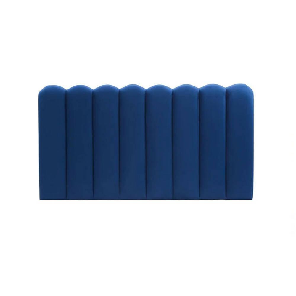 Cabecero Paneles Curvos Cama Queen Azul Rey