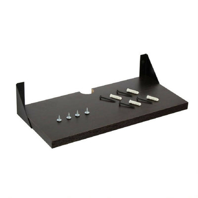 Repisa para modem en melamina wengue de 36 cm con escuadras