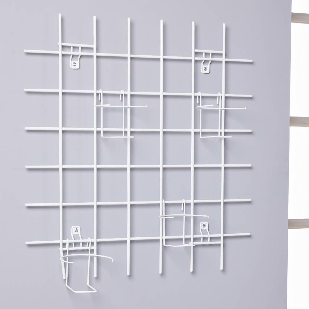 Marco + 4 soportes matera jardín plastificado blanco