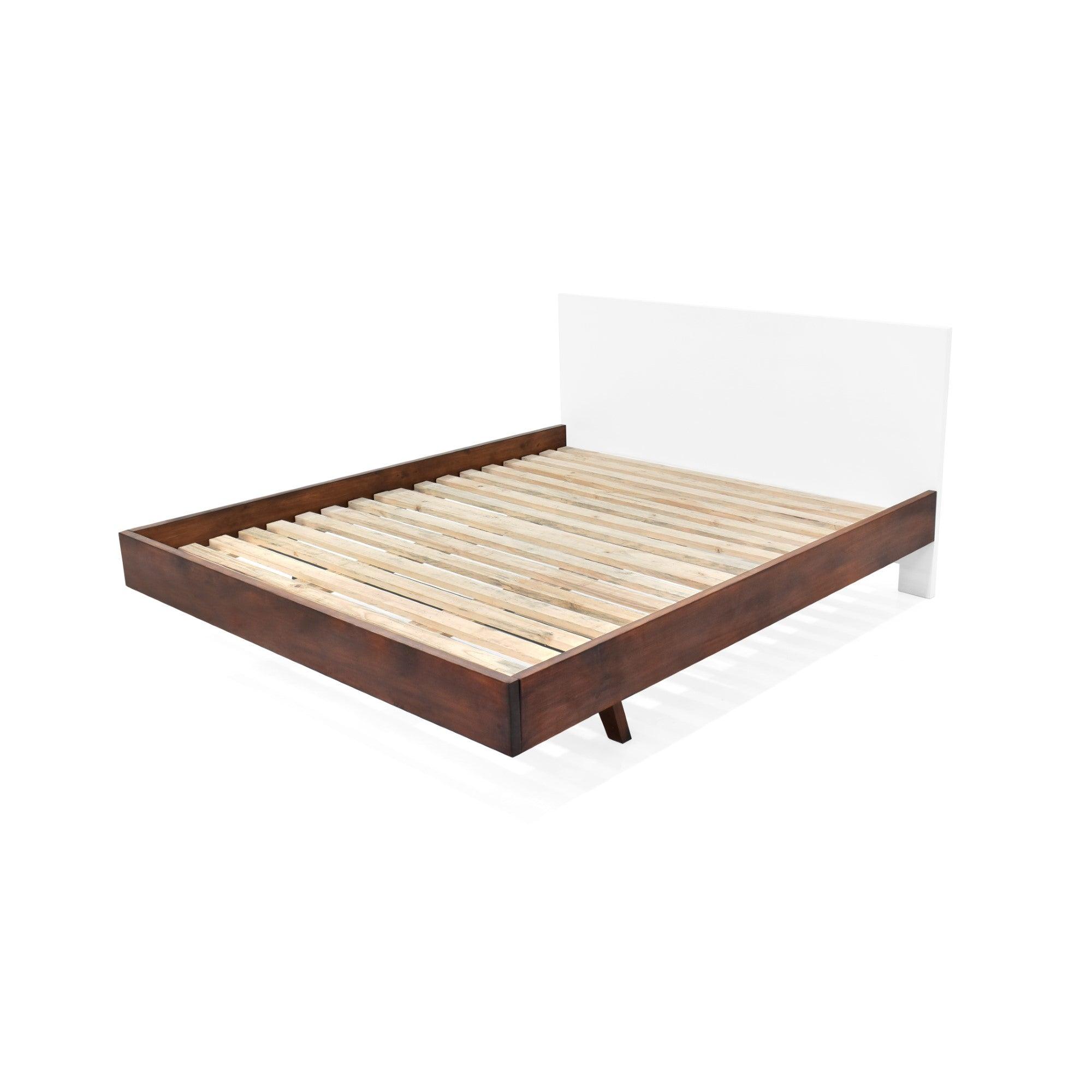 Cama Lanus Queen 166 cm x 197 cm - Blanco Caramelo - VIRTUAL MUEBLES