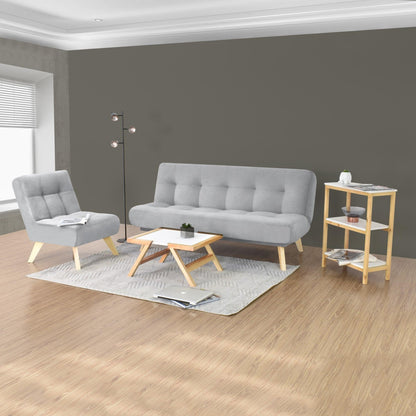 Sofa Cama Porto 3 Posiciones Tela Plata - VIRTUAL MUEBLES