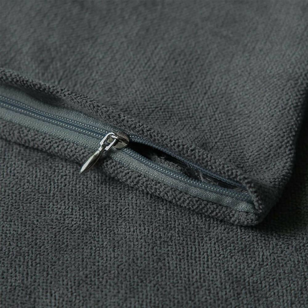 Funda Para Cojin Decorativo Cuadrado En Tela Gris Oscuro - VIRTUAL MUEBLES