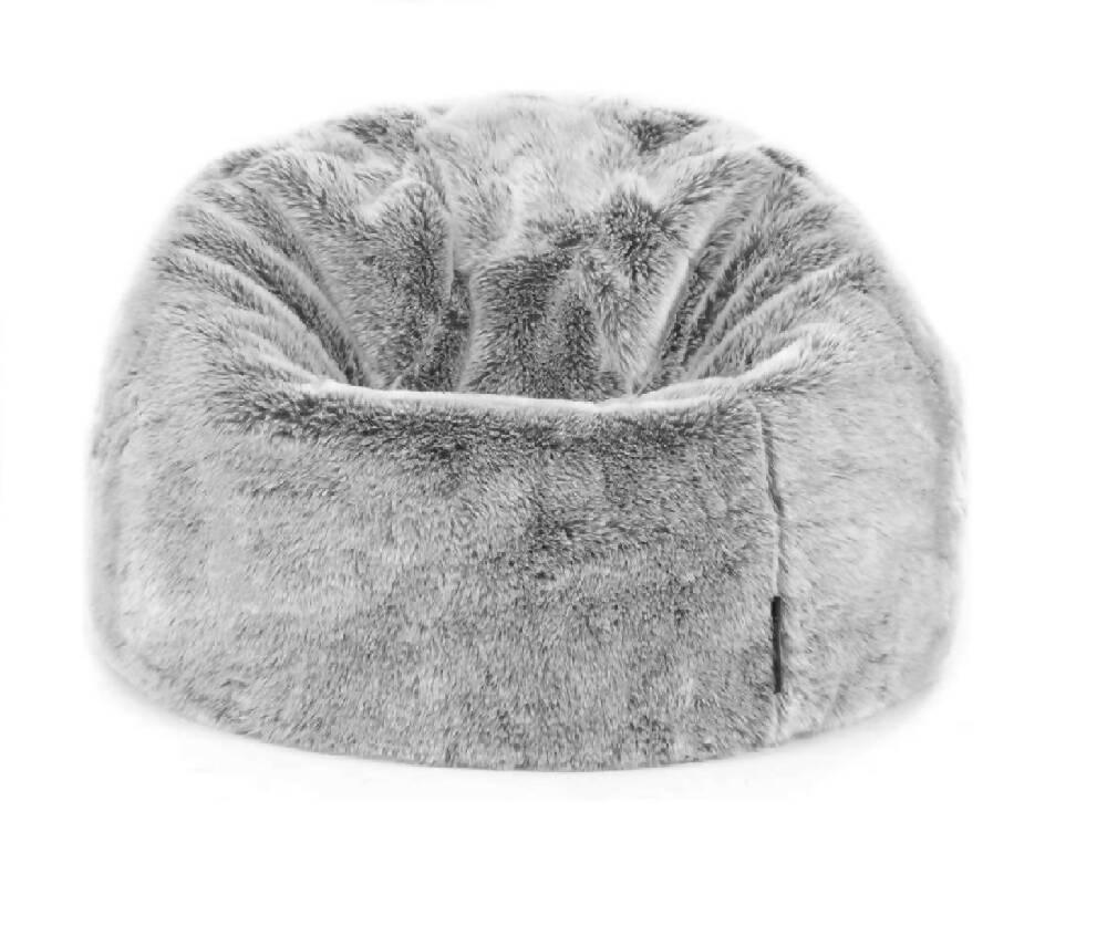Puff Pera Gigante Peludo Peluche Banzay GRIS MATIZADO - VIRTUAL MUEBLES
