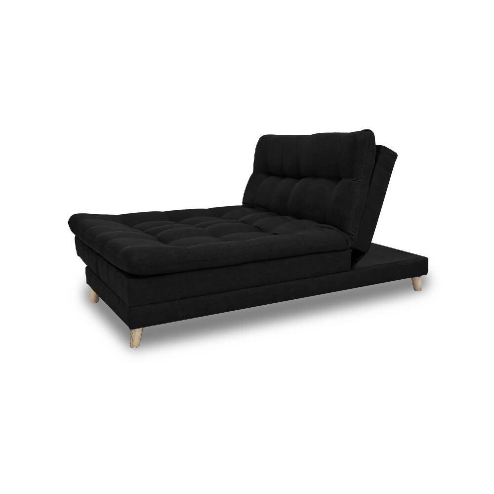 Sofá cama Cameron negro Antirasguño, patas de madera - VIRTUAL MUEBLES