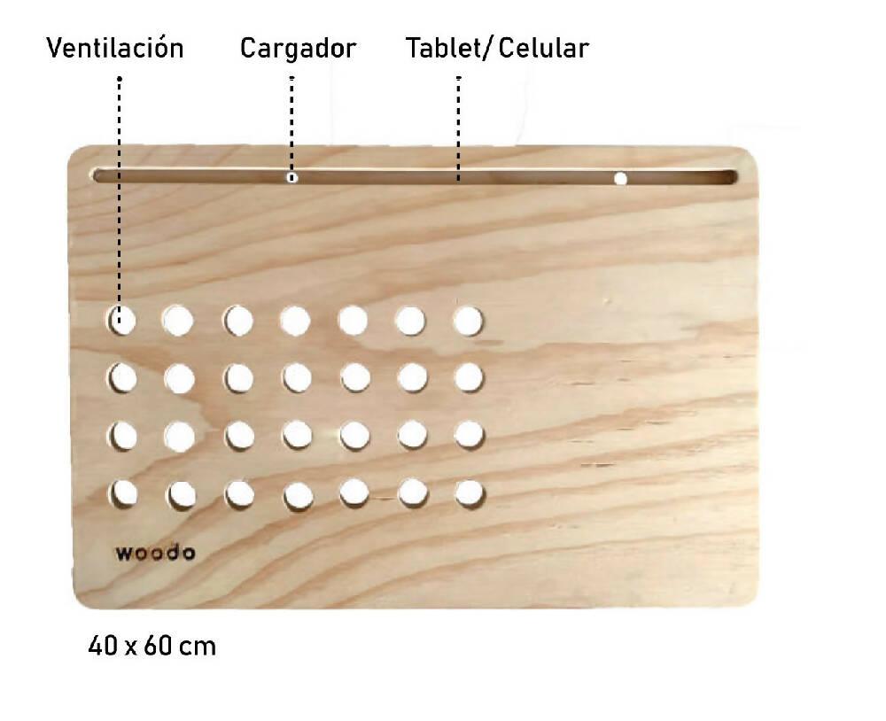 Soporte Ventilacion Con Almohadillas para Computador Portatil Madera - VIRTUAL MUEBLES