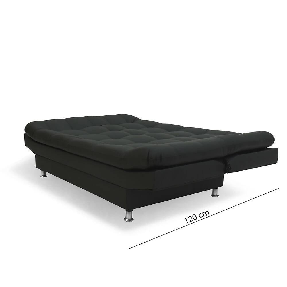 Sofá cama moltochic negro sintético - VIRTUAL MUEBLES