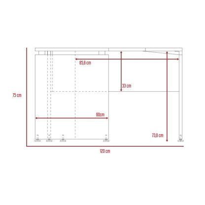 Escritorio en L Monat color Castaño y Negro para Oficina.