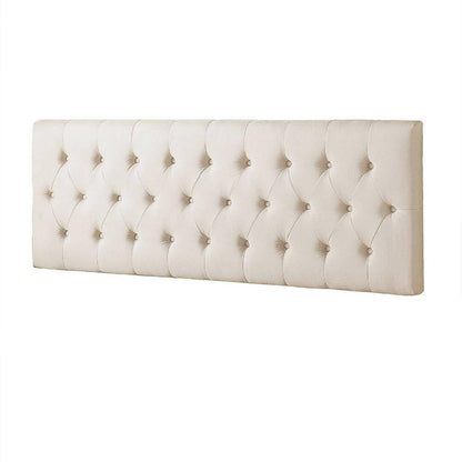 Cabecero Tapizado Tela Base Cama Sencilla Rombos Beige - VIRTUAL MUEBLES