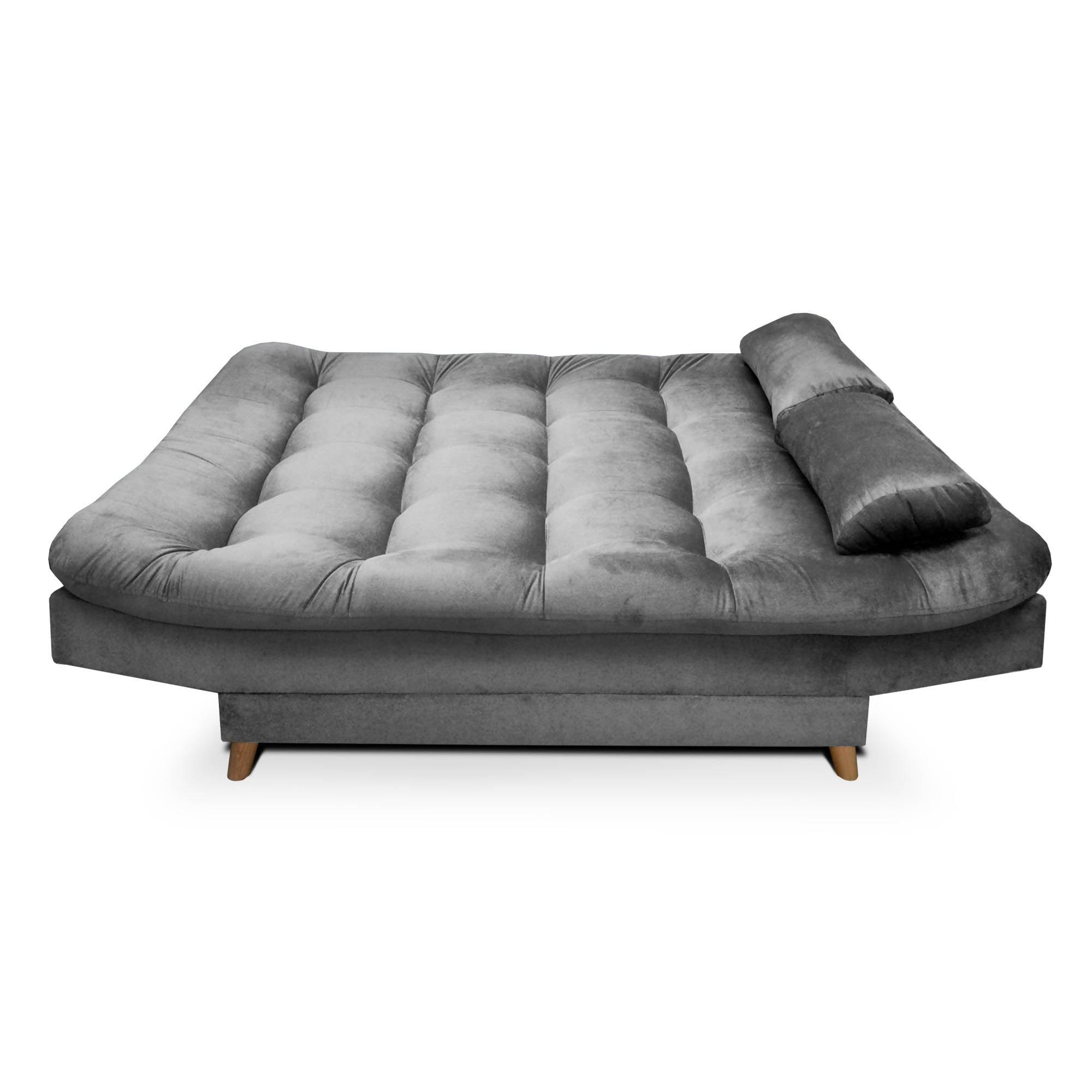 Sofácama Clic Clac Fendik 3 Posiciones Tela gris - VIRTUAL MUEBLES